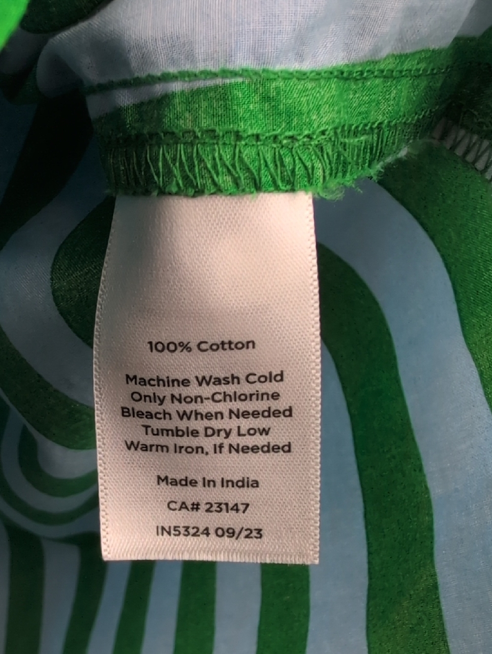 Talbots Plus Garden Stripe 100% Cotton Button Front Shirt Blue & Green Size 2X - Picture 5 of 9